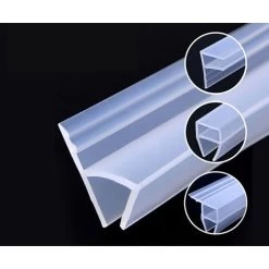 Lot De 3 Joint D'étanchéité Bi-dureté Translucide Rejet D'eau - Pour Verre D'épaisseur :(Type F - Largeur Intérieure 8 Mm - Joint En Verre) -Portes Et Fenêtres Magasin 97248290 5