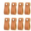 Poignées En Cuir Pour Meubles 6 2 Cm Poignées En Cuir Vintage Faites à La Main Pour Meubles De Cuisine - Salle De Bain - Armoires(café，8Pcs)