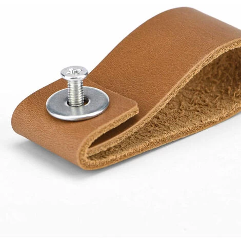 Poignées En Cuir Pour Meubles 6 2 Cm Poignées En Cuir Vintage Faites à La Main Pour Meubles De Cuisine - Salle De Bain - Armoires(café,8Pcs) 3 Poignées En Cuir Pour Meubles 6 2 Cm Poignées En Cuir Vintage Faites à La Main Pour Meubles De Cuisine - Salle De Bain - Armoires(café,8Pcs) – Image 3