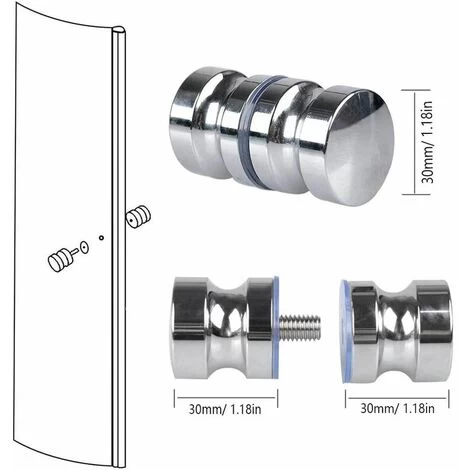 Lot De 2 De Poignées De Porte De Douche Bain Poignée De Porte De Douche 30 Mm Poignées De Porte De Remplacement En Chrome Poli Poignée De Porte Ronde En Verre En Acier Inoxydable Durable 4 Lot De 2 De Poignées De Porte De Douche Bain Poignée De Porte De Douche 30 Mm Poignées De Porte De Remplacement En Chrome Poli Poignée De Porte Ronde En Verre En Acier Inoxydable Durable – Image 4