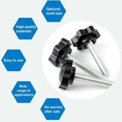 10-Pack M6x30mm Vis De Pouce, étoile En Plastique Moletées Bouton De Serrage à Vis Thumbscrew STOL -Portes Et Fenêtres Magasin 98647139 4