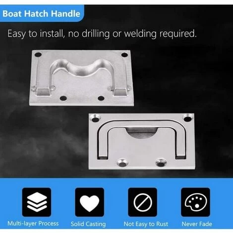 GP Accessoire De Levage,1pcs Poignée De Tirage Bateau De Trappe, Traction En Acier Inoxydable Casier De Trappe Affleurant De Bateau 4 GP Accessoire De Levage,1pcs Poignée De Tirage Bateau De Trappe, Traction En Acier Inoxydable Casier De Trappe Affleurant De Bateau – Image 4
