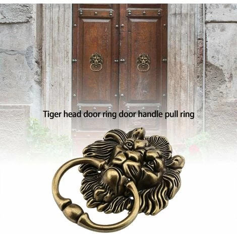 Heurtoir De Porte D'entrée De Remplacement De Tête De Tigre De Conception En Bronze Antique 2 Heurtoir De Porte D'entrée De Remplacement De Tête De Tigre De Conception En Bronze Antique – Image 2